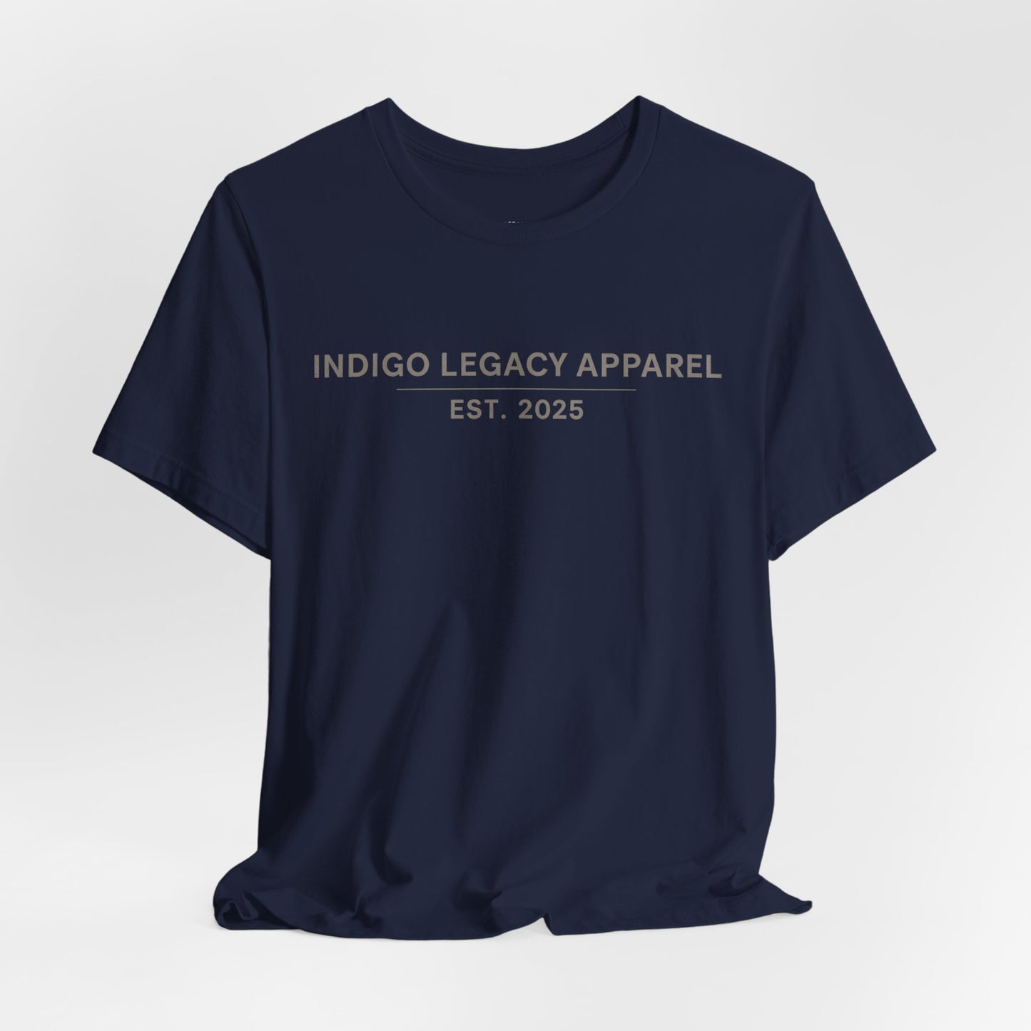 Indigo Legacy Apparel EST. 2025 T-Shirt — Minimal Vintage Logo Tee