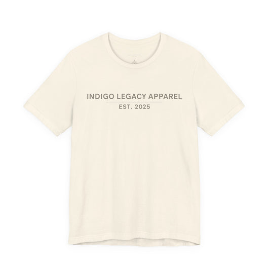 Indigo Legacy Apparel EST. 2025 T-Shirt — Minimal Vintage Logo Tee