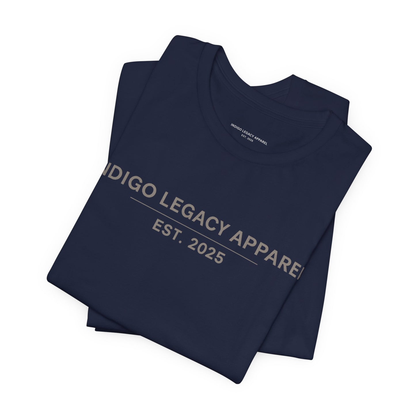 Indigo Legacy Apparel EST. 2025 T-Shirt — Minimal Vintage Logo Tee
