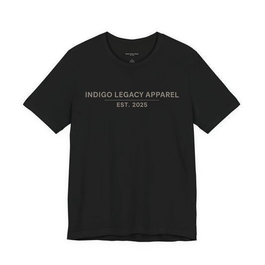Indigo Legacy Apparel EST. 2025 T-Shirt — Minimal Vintage Logo Tee