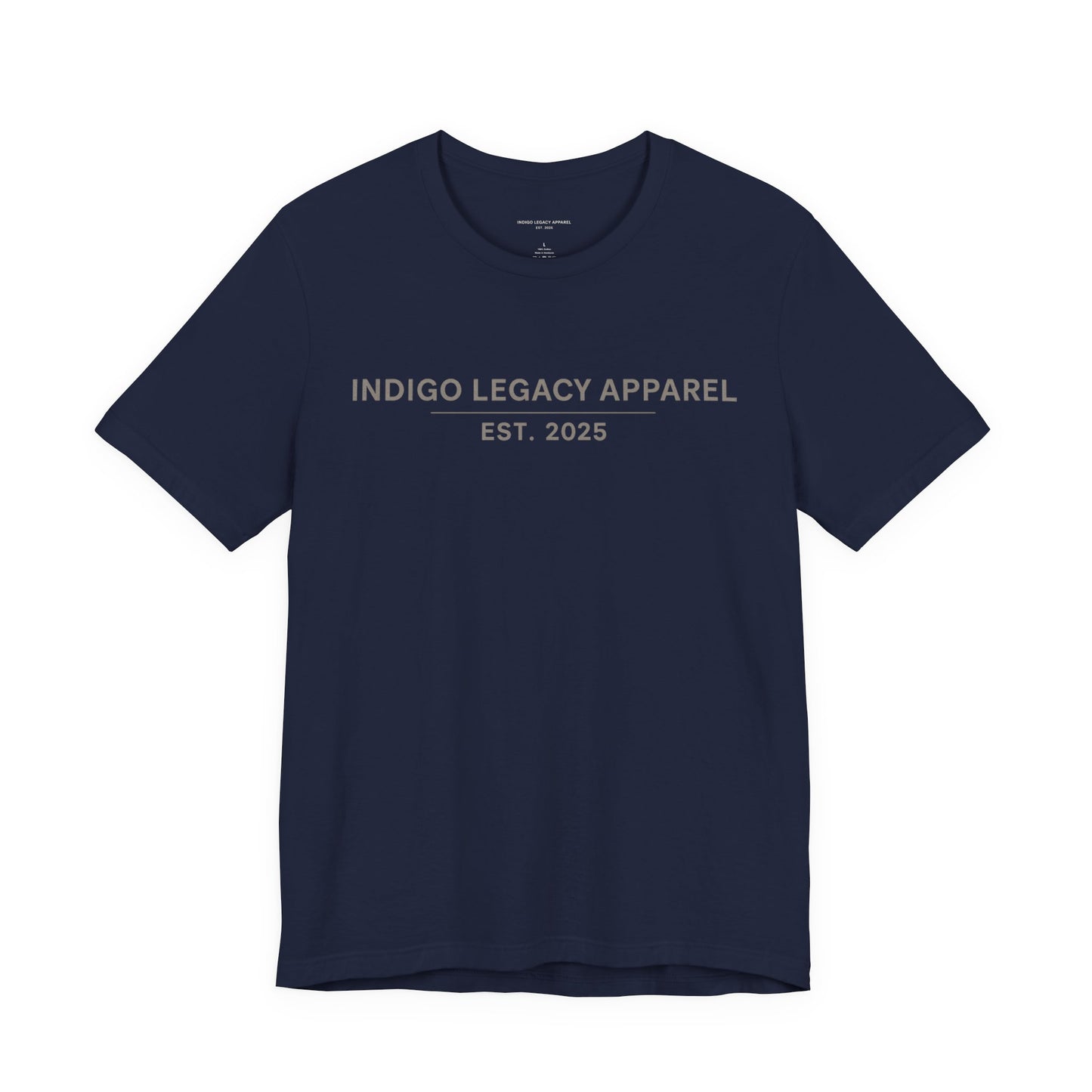 Indigo Legacy Apparel EST. 2025 T-Shirt — Minimal Vintage Logo Tee