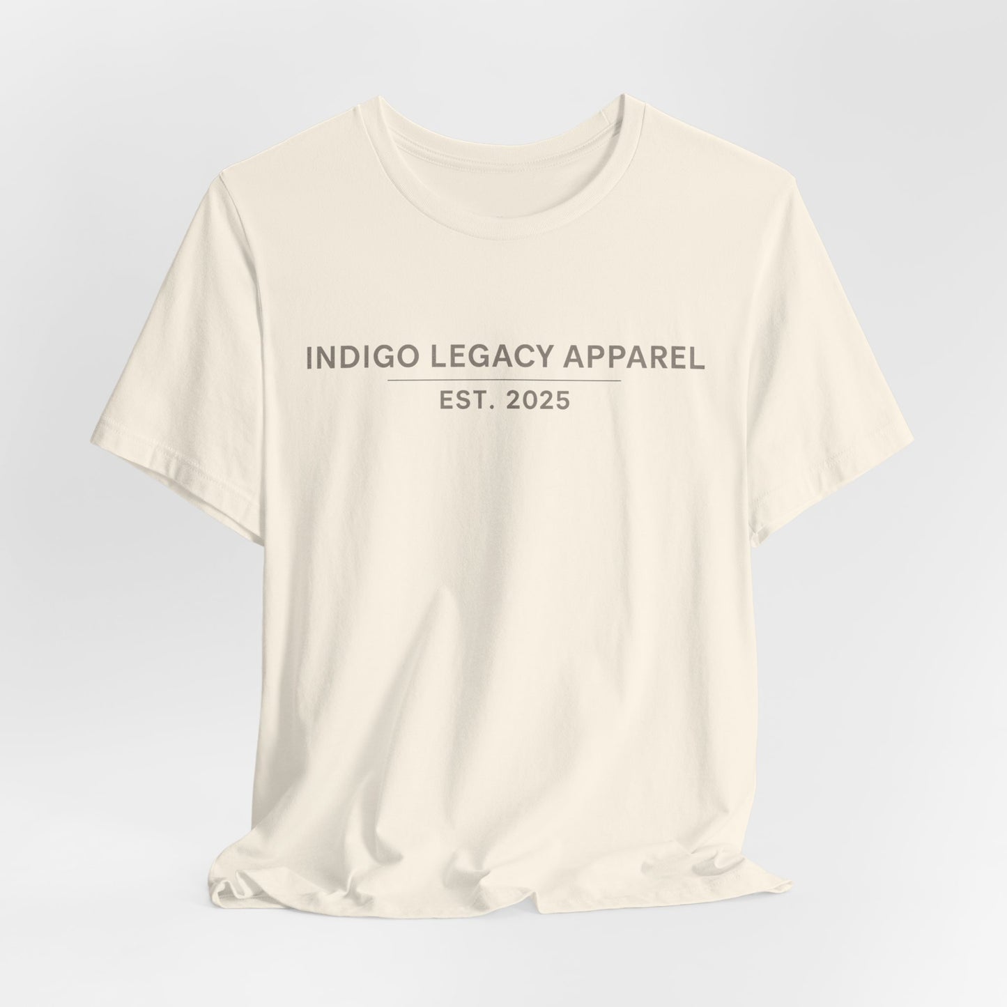 Indigo Legacy Apparel EST. 2025 T-Shirt — Minimal Vintage Logo Tee
